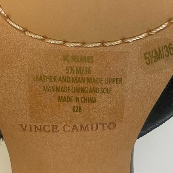 Vince Camuto Women's Sz 5 1/2M VC-Selaries Block Heel Sandal Heeled Black - Picture 4 of 9